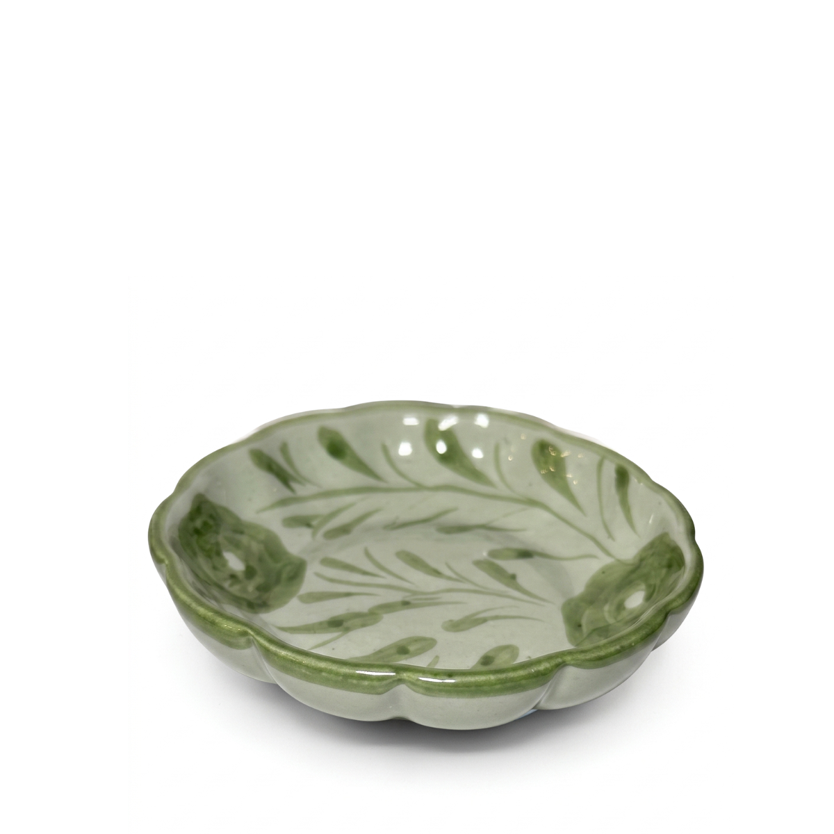 Francesca Tonal Scalloped Dish, Greens