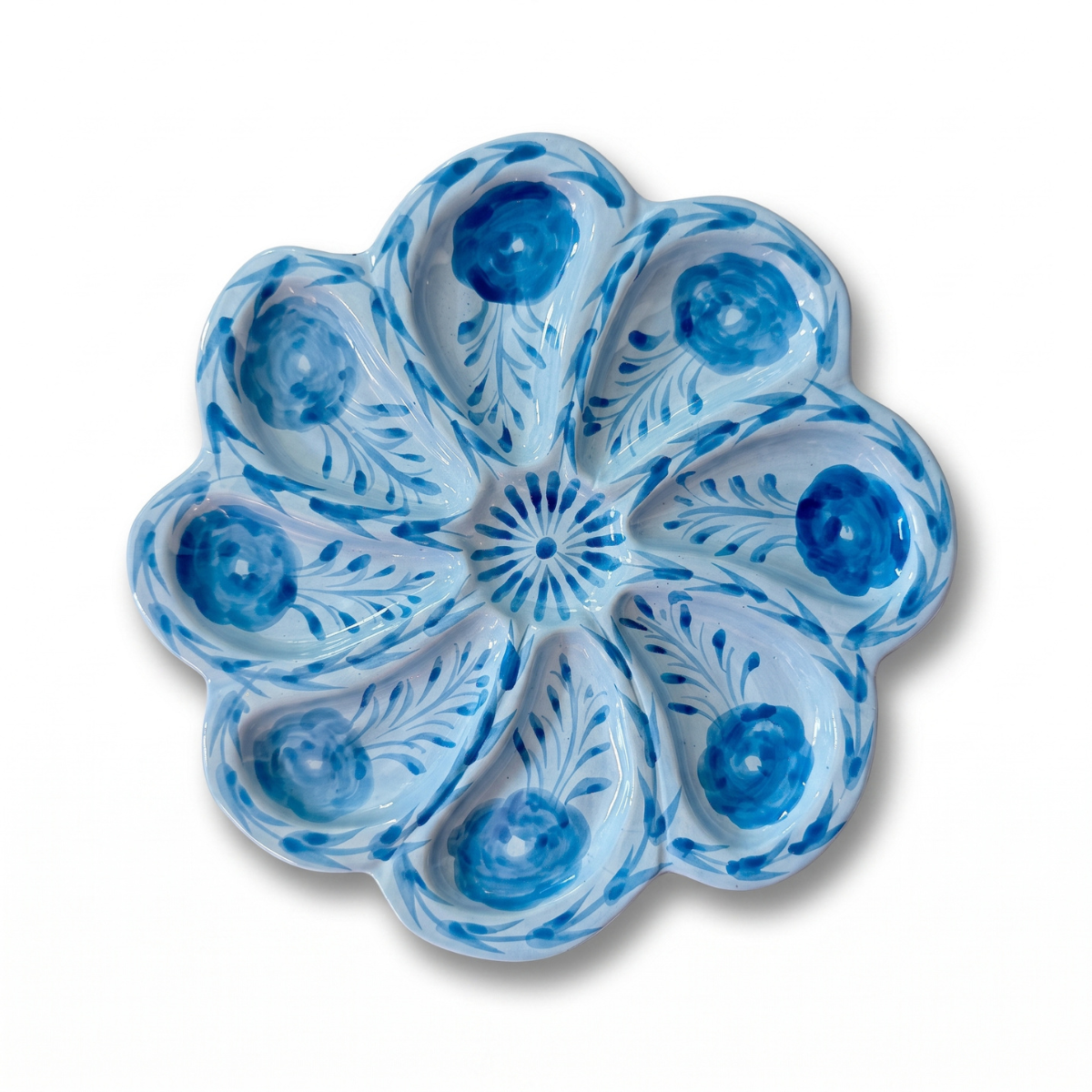 Francesca Oyster Plate, Tonal Blues