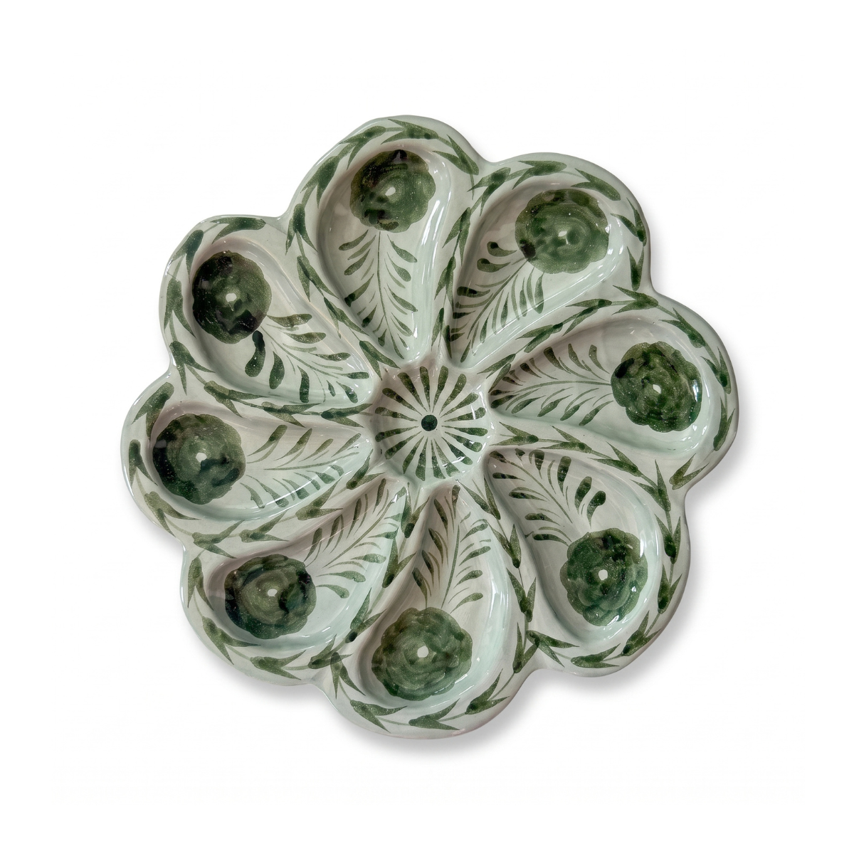 Francesca Oyster Plate, Tonal Greens