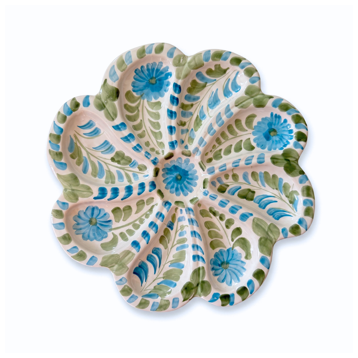 Primavera Oyster Plate, Green & Blue