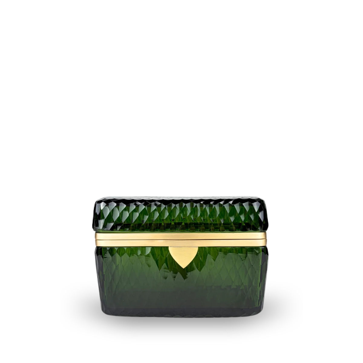 Dion Pressed Glass Casket Box, Green