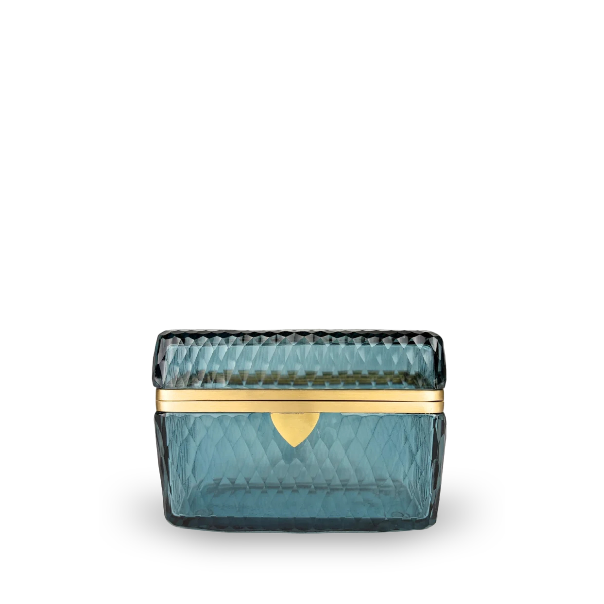 Dion Pressed Glass Casket Box, Blue