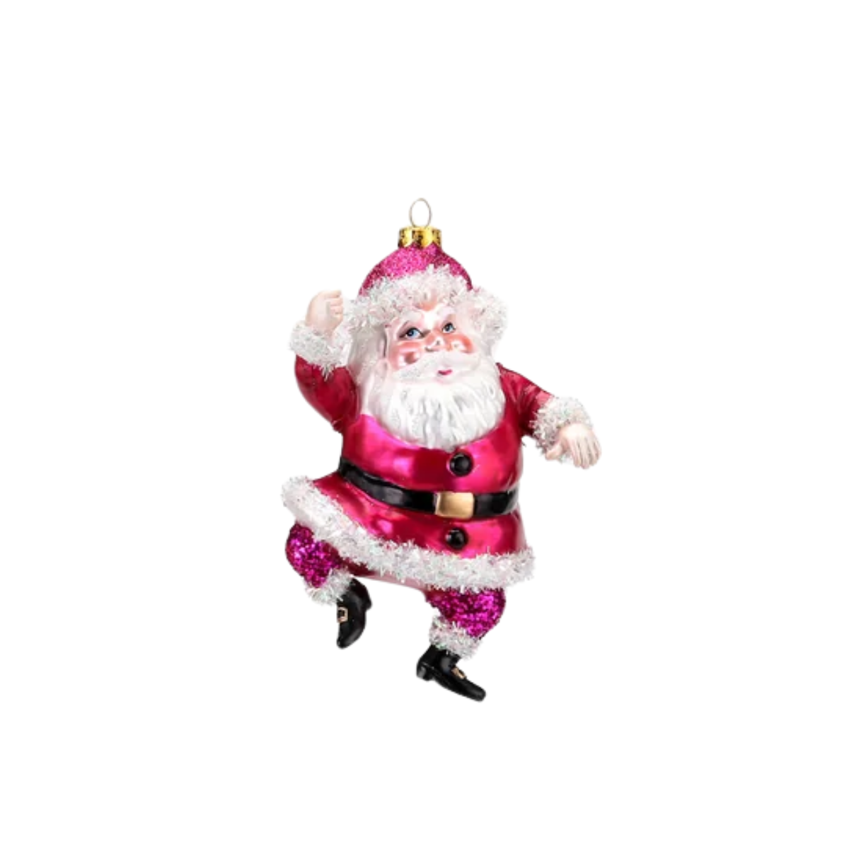 HoHoHo Bright Santa Ornament, Hot Pink