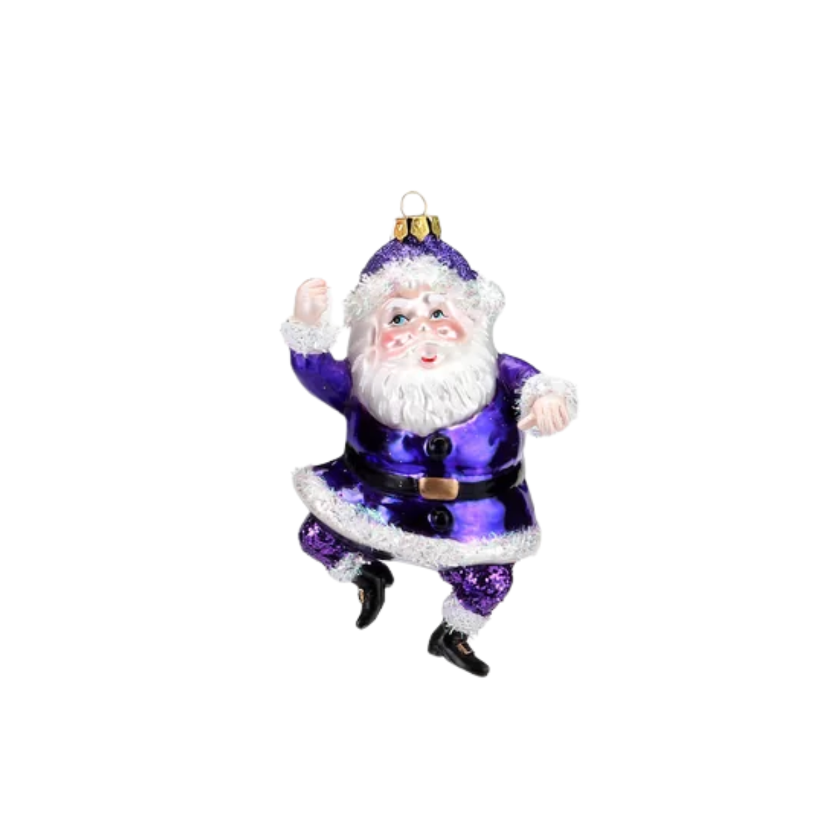 HoHoHo Bright Santa Ornament, Blue Purple