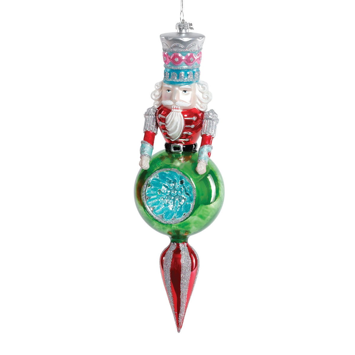 Splendid Nutcracker Finial Ornament, Green