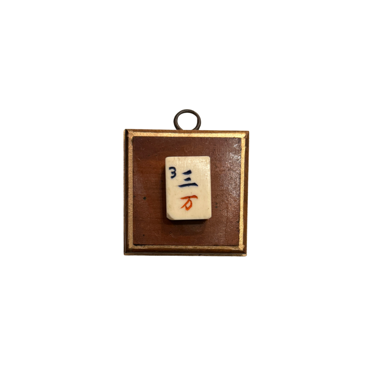 Museum Bee, Wooden Frame with 3 Crak Mahjong Tile
