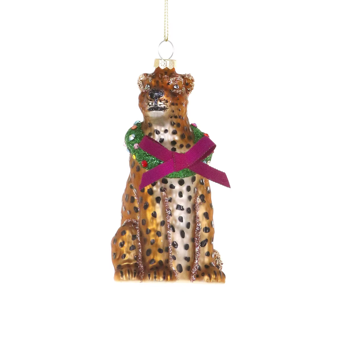 Noel Leopard Ornament