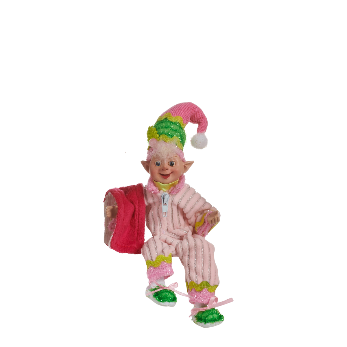 PJ Jolly Small Possable Elf, Pink PJ Suit