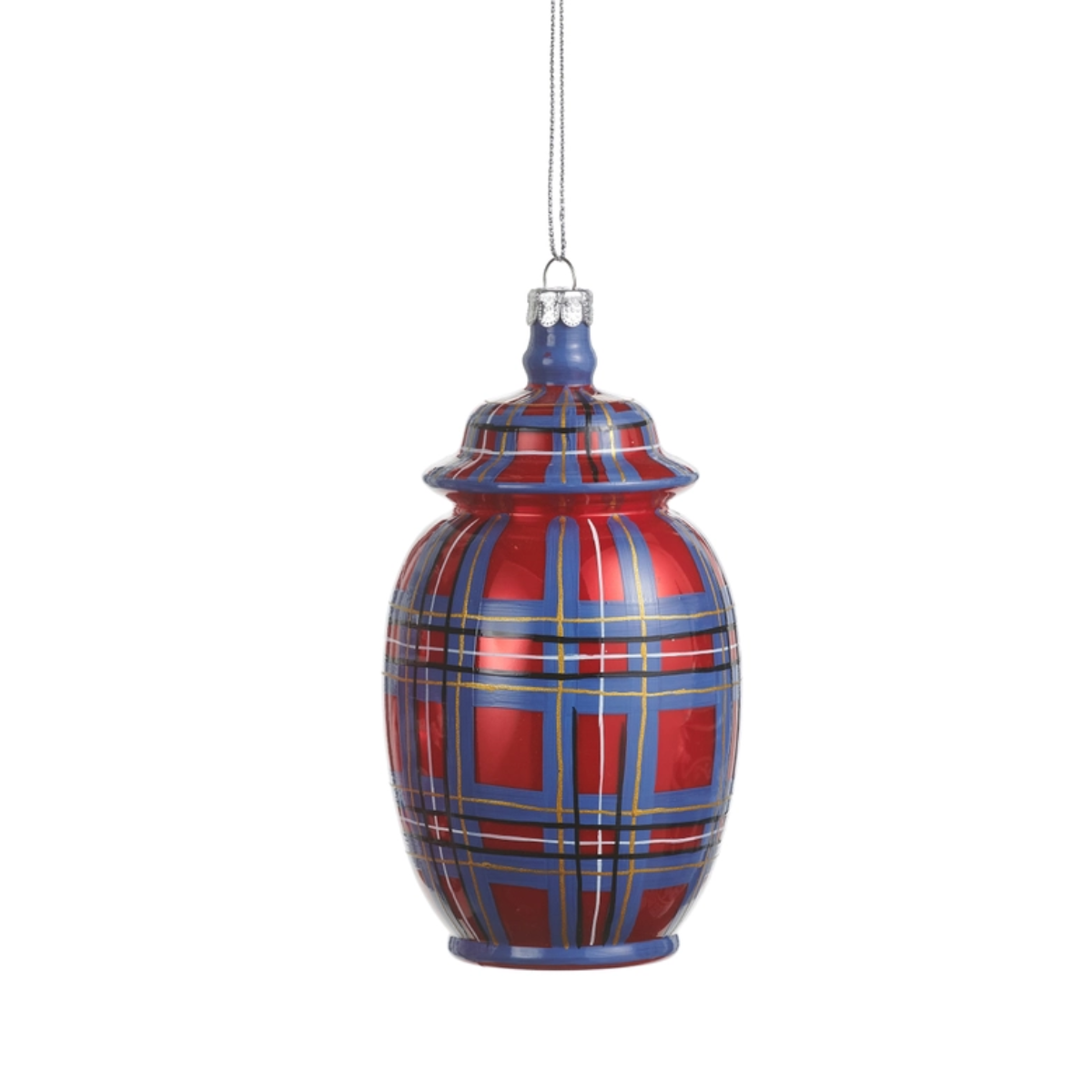 Kemper Urn Ornament, Plaid