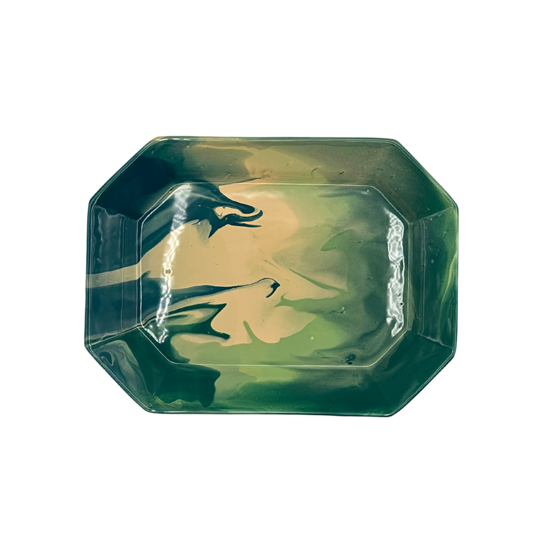 Paul Schneider Octagon Tray, Deep Green Geode Blue