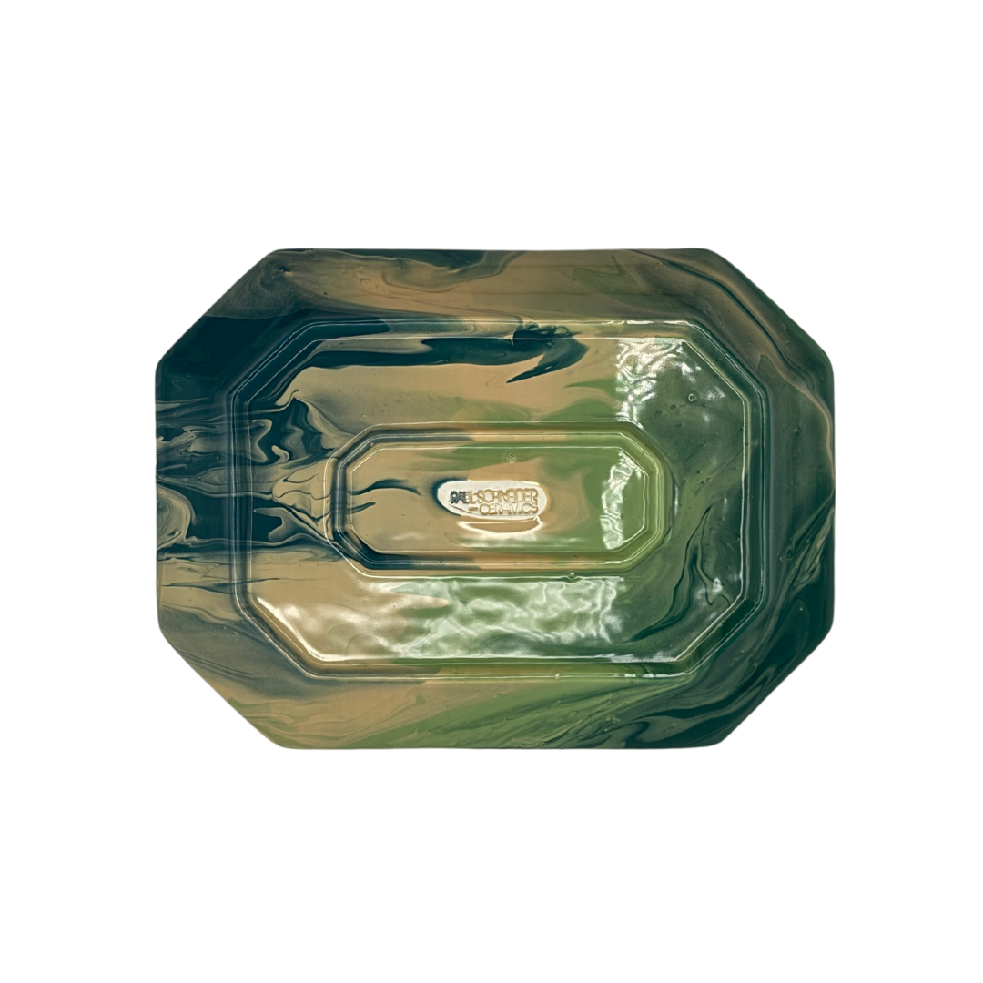 Paul Schneider Octagon Tray, Deep Green Geode Blue