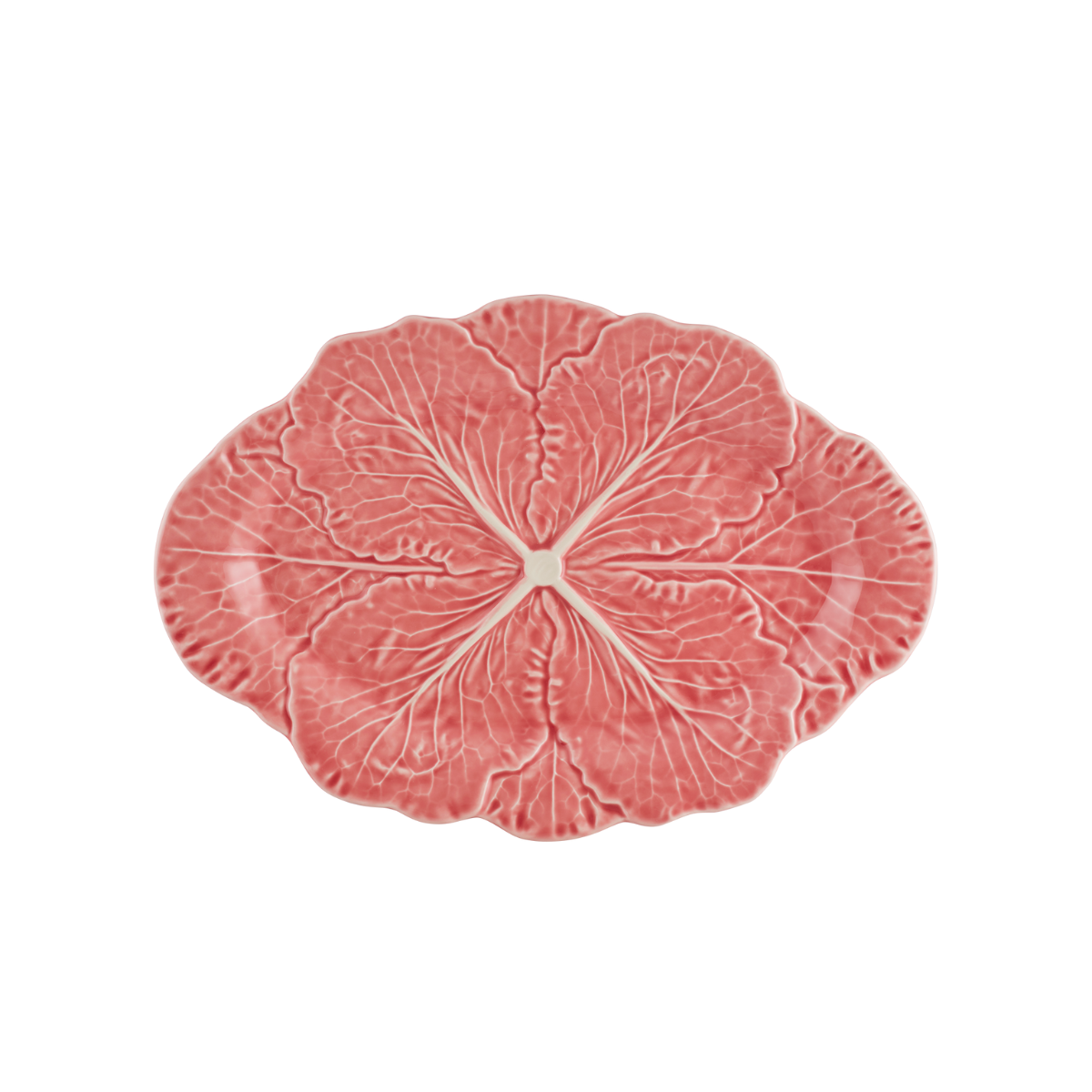Bordallo Pinheiro Cabbage Small Oval Platter, Pink
