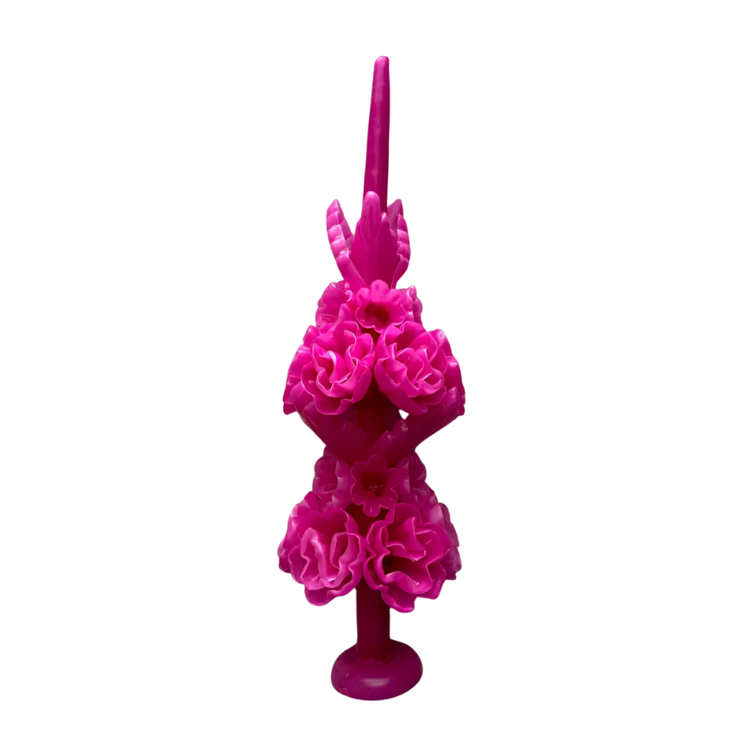 Oaxacan Taper Candle, Hot Pink