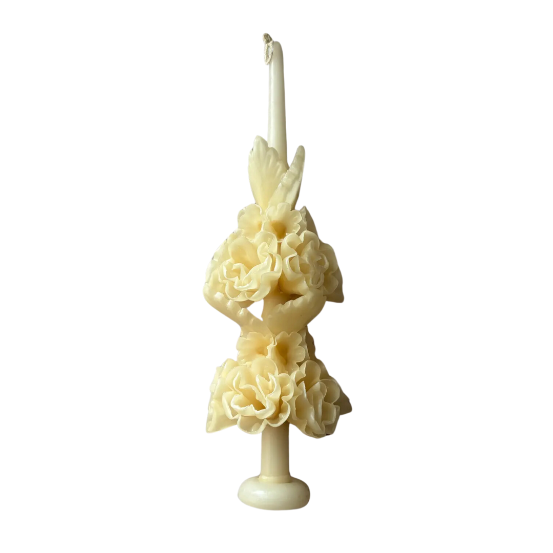 Oaxacan Taper Candle, Cream