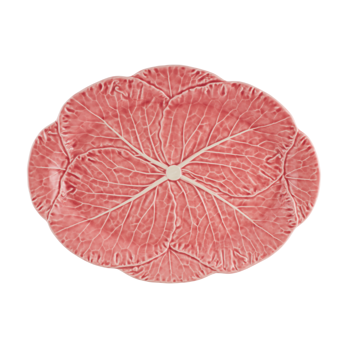 Bordallo Pinheiro Cabbage Large Oval Platter, Pink