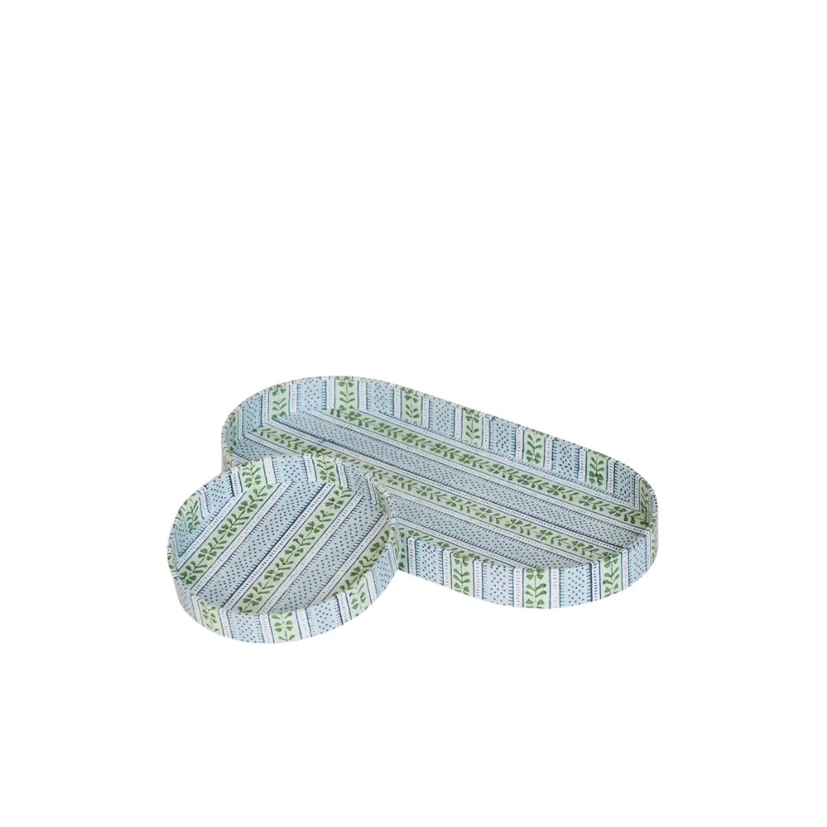 Shayla Floral Stripe Trays, Set of 2