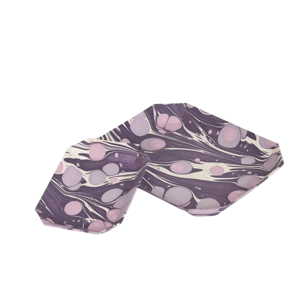 Sasser Octagon Trays, Lilac Splatter, Set of 2