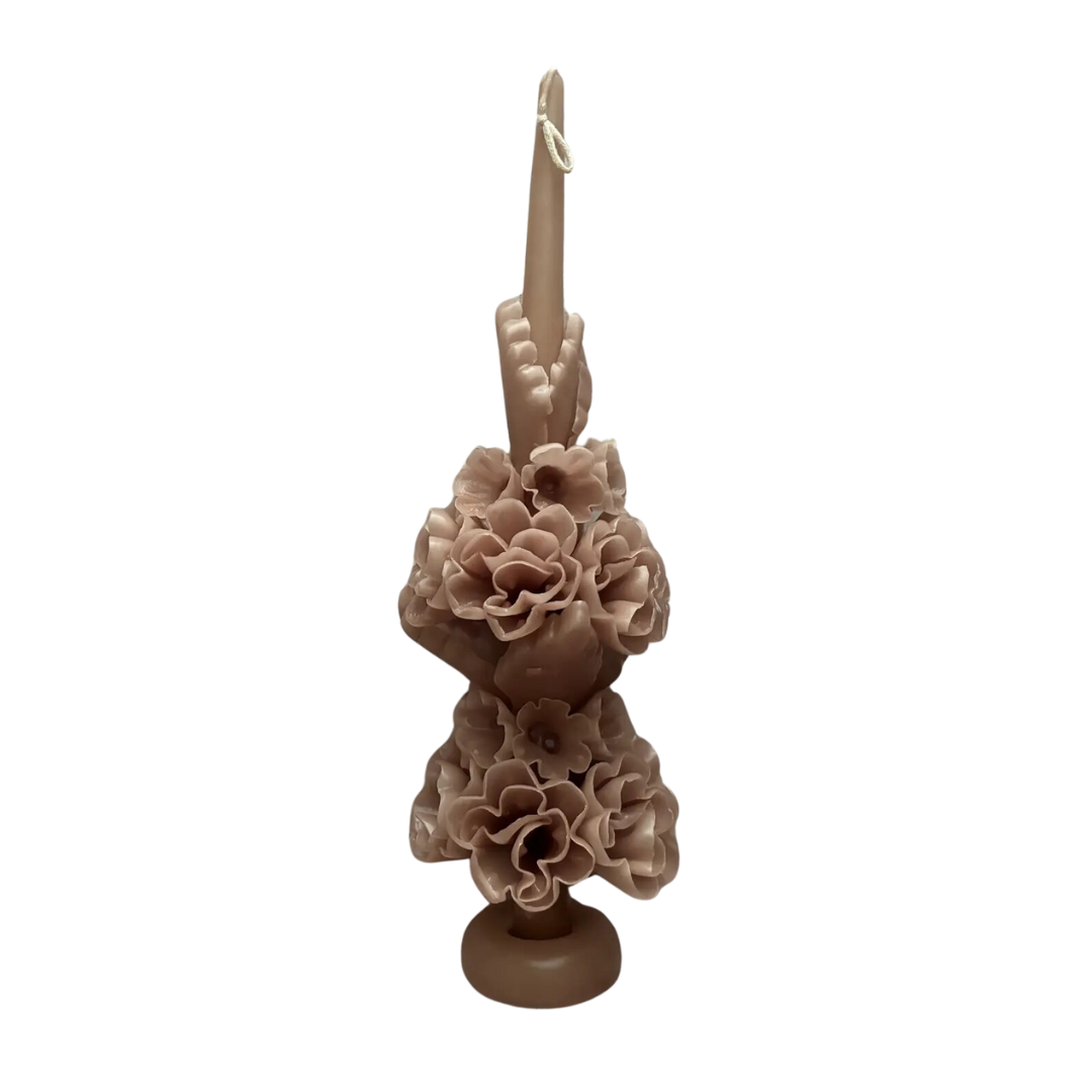 Oaxacan Taper Candle, Taupe