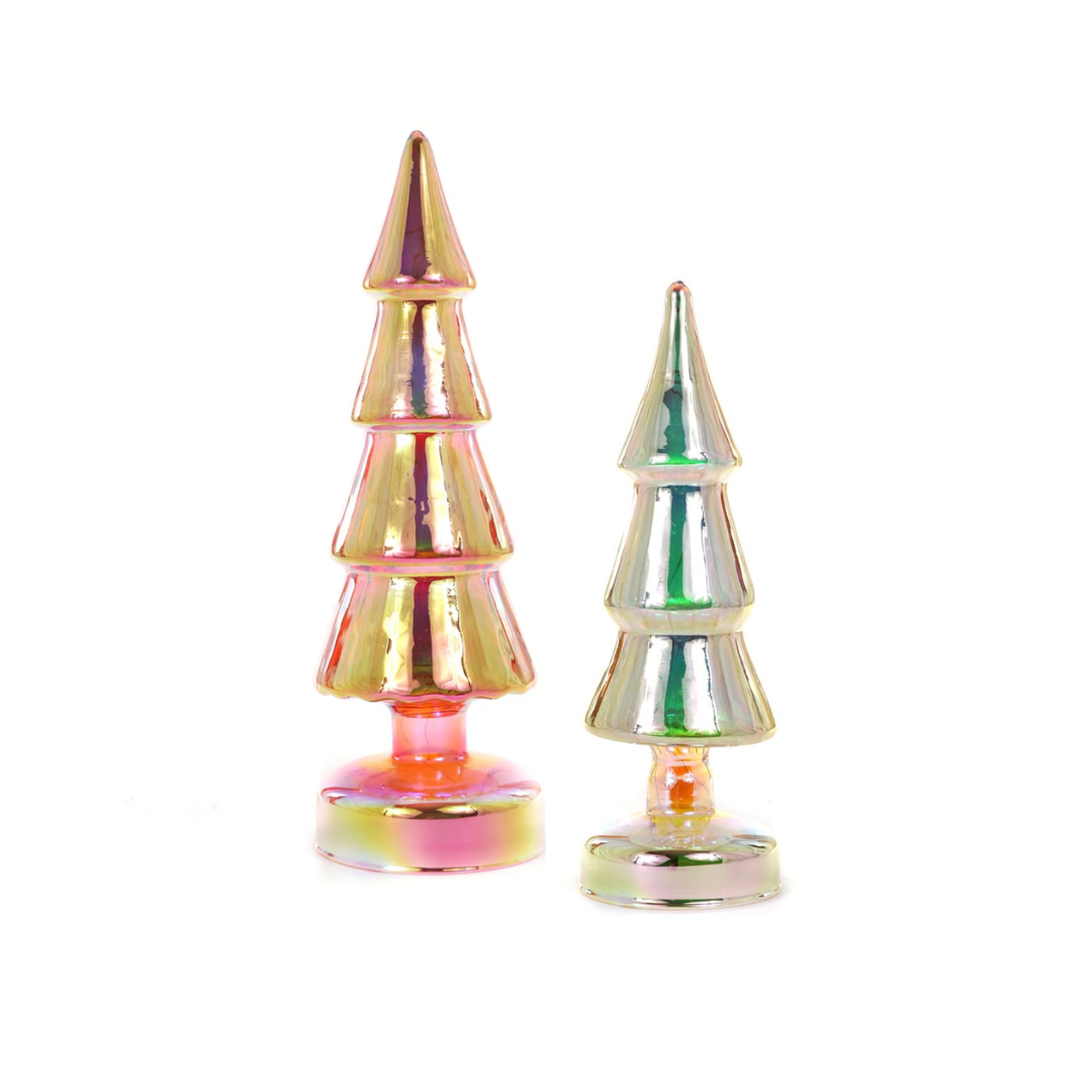 Luxor Iridescent LED Trees, Set of 2