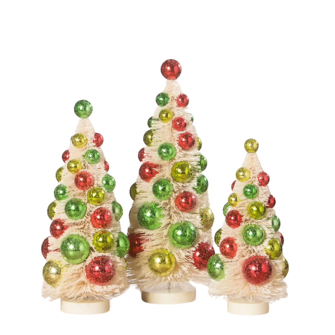 Poppy Polka Dot Trees, Red & Green, Set of 3