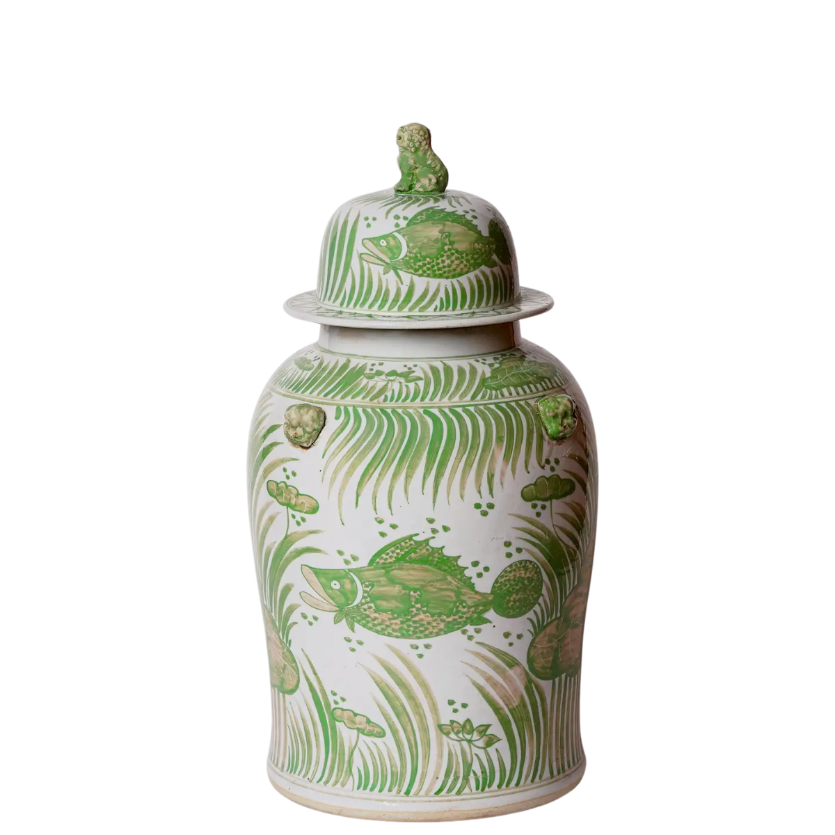 Ackles Lotus & Fish Temple Jar