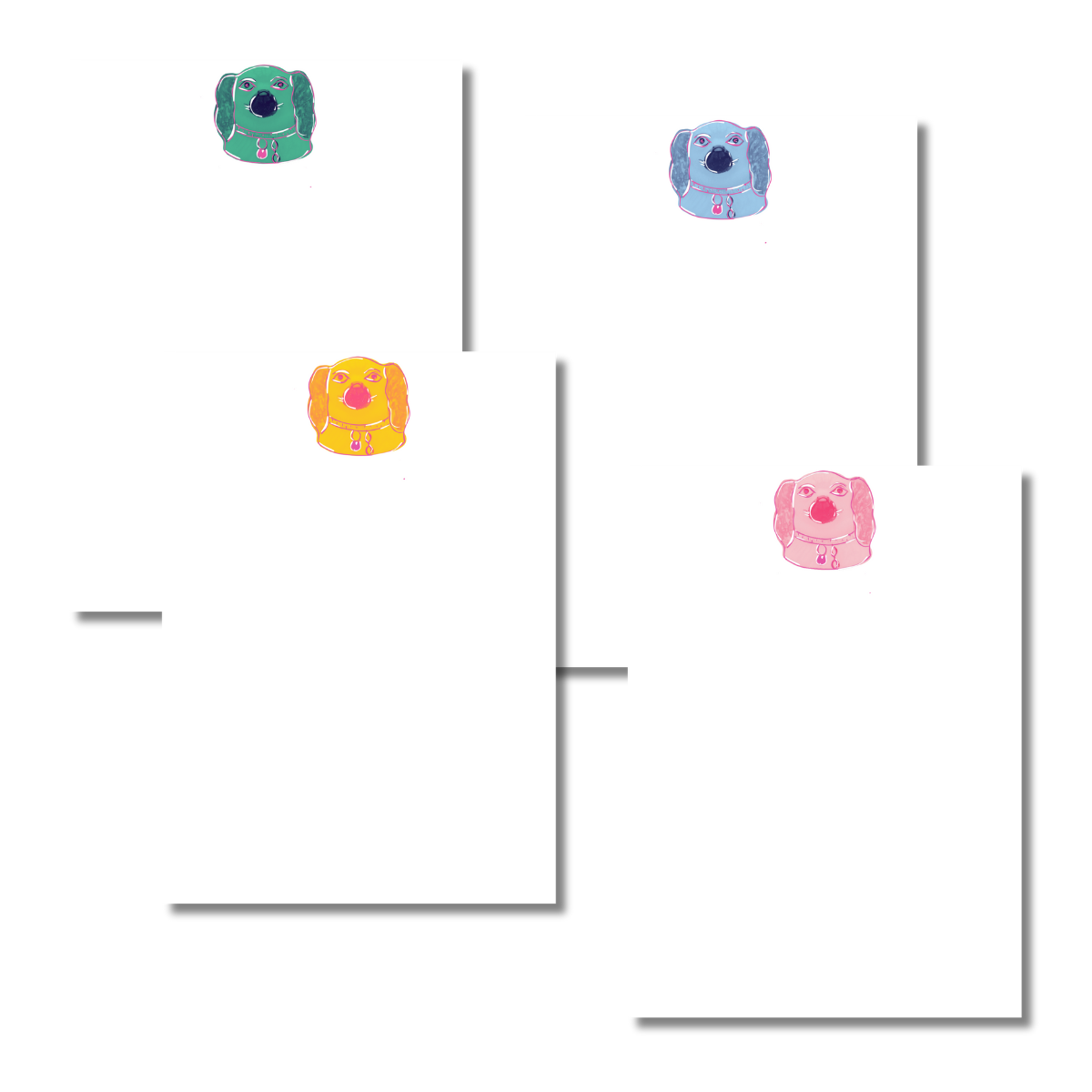 Pups Staffy Notepads, Set of 4