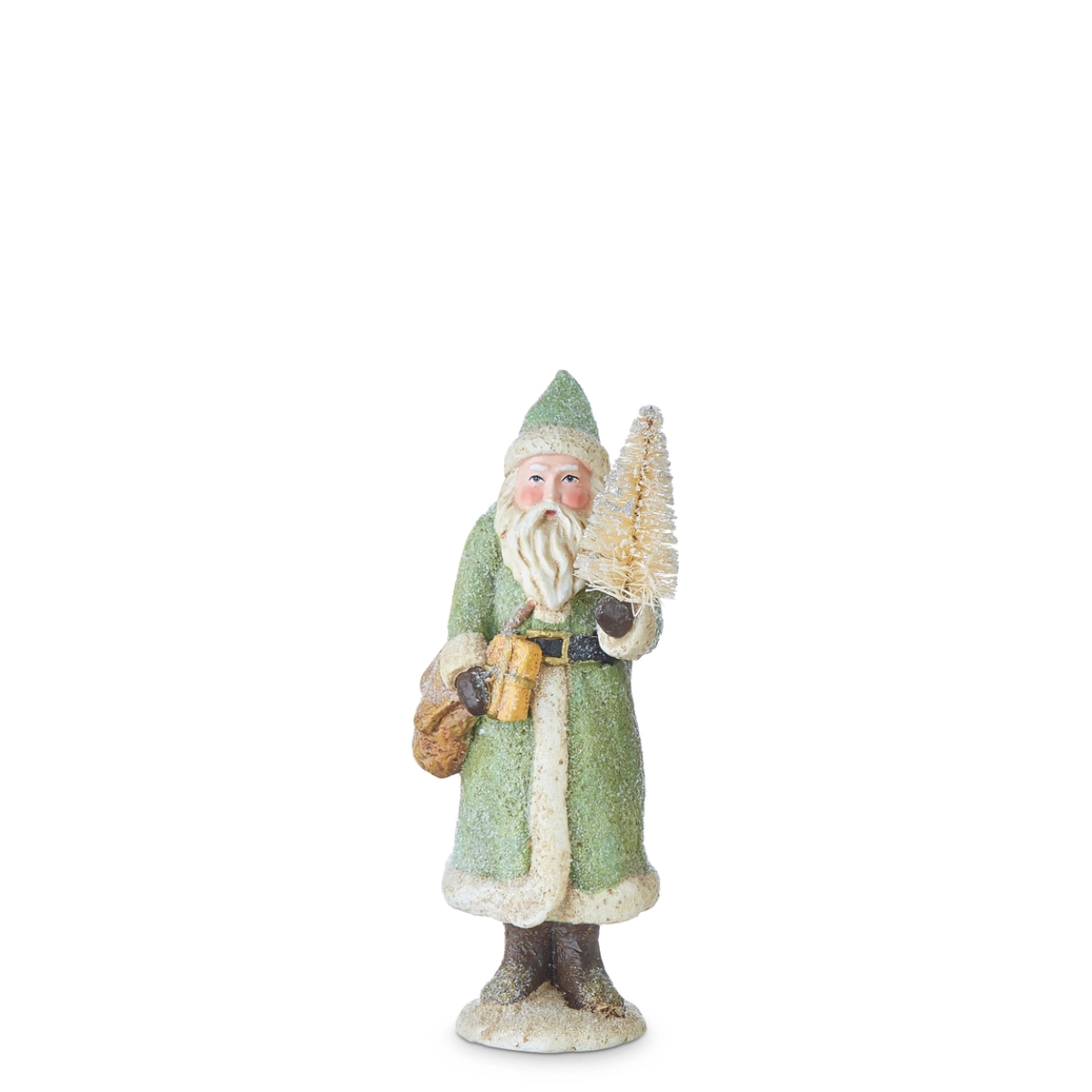 Glitterd Small Santa, Green