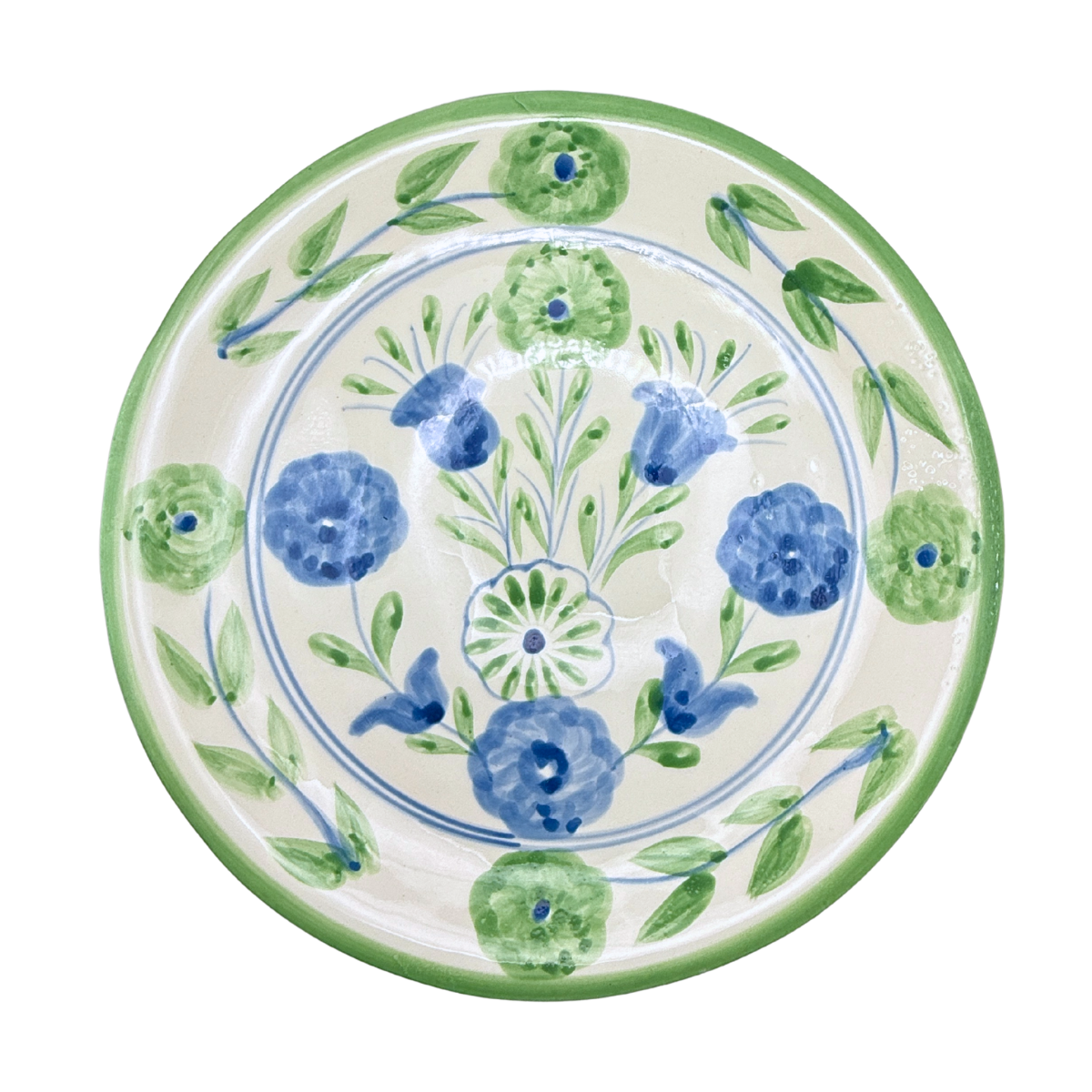 Francesca Dinner Plate, Green & Blue