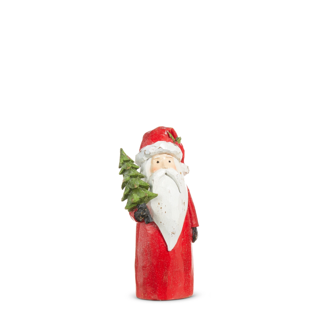 St. Nick Carved Wooden Santa, Small