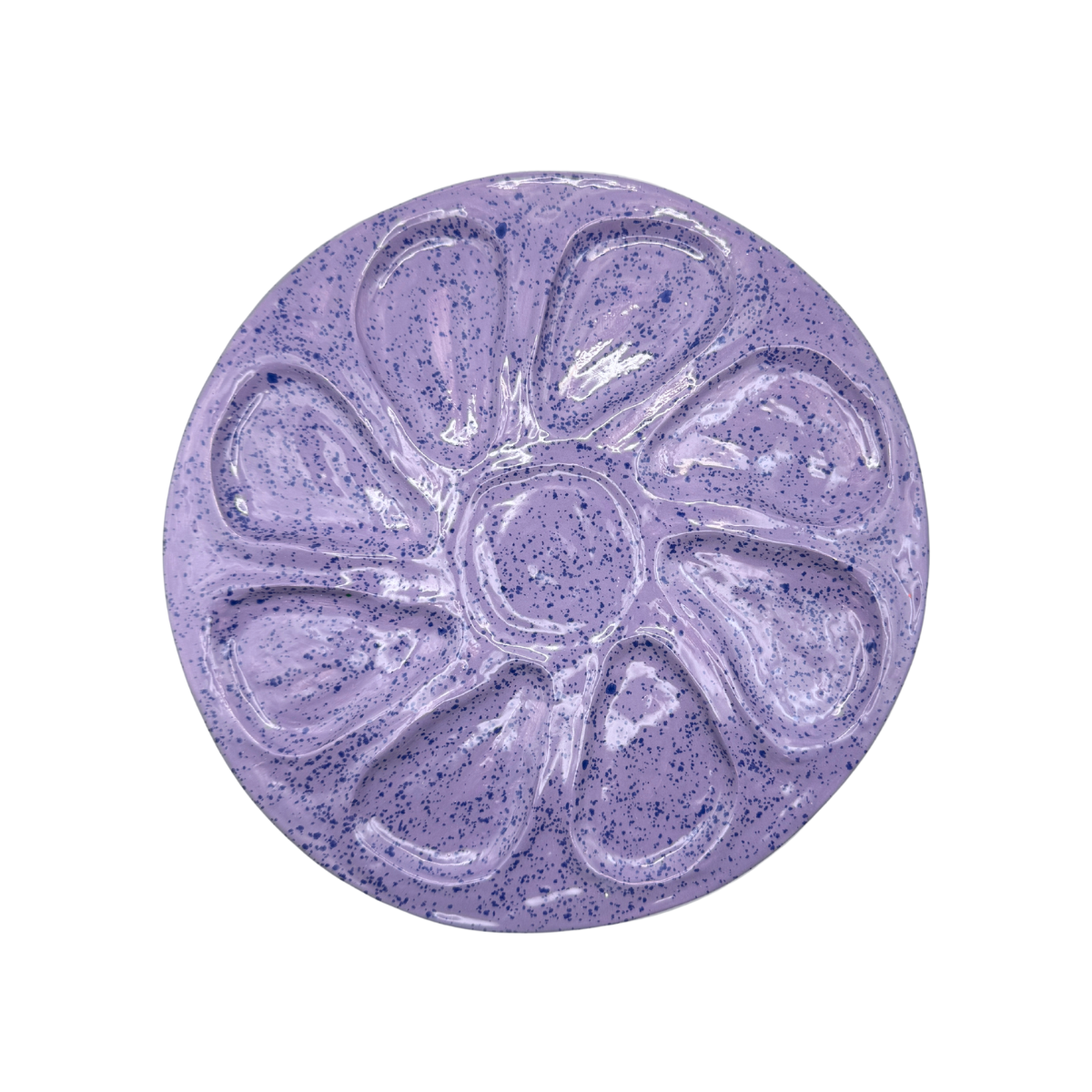Hand-Painted Oyster Plate, Purple