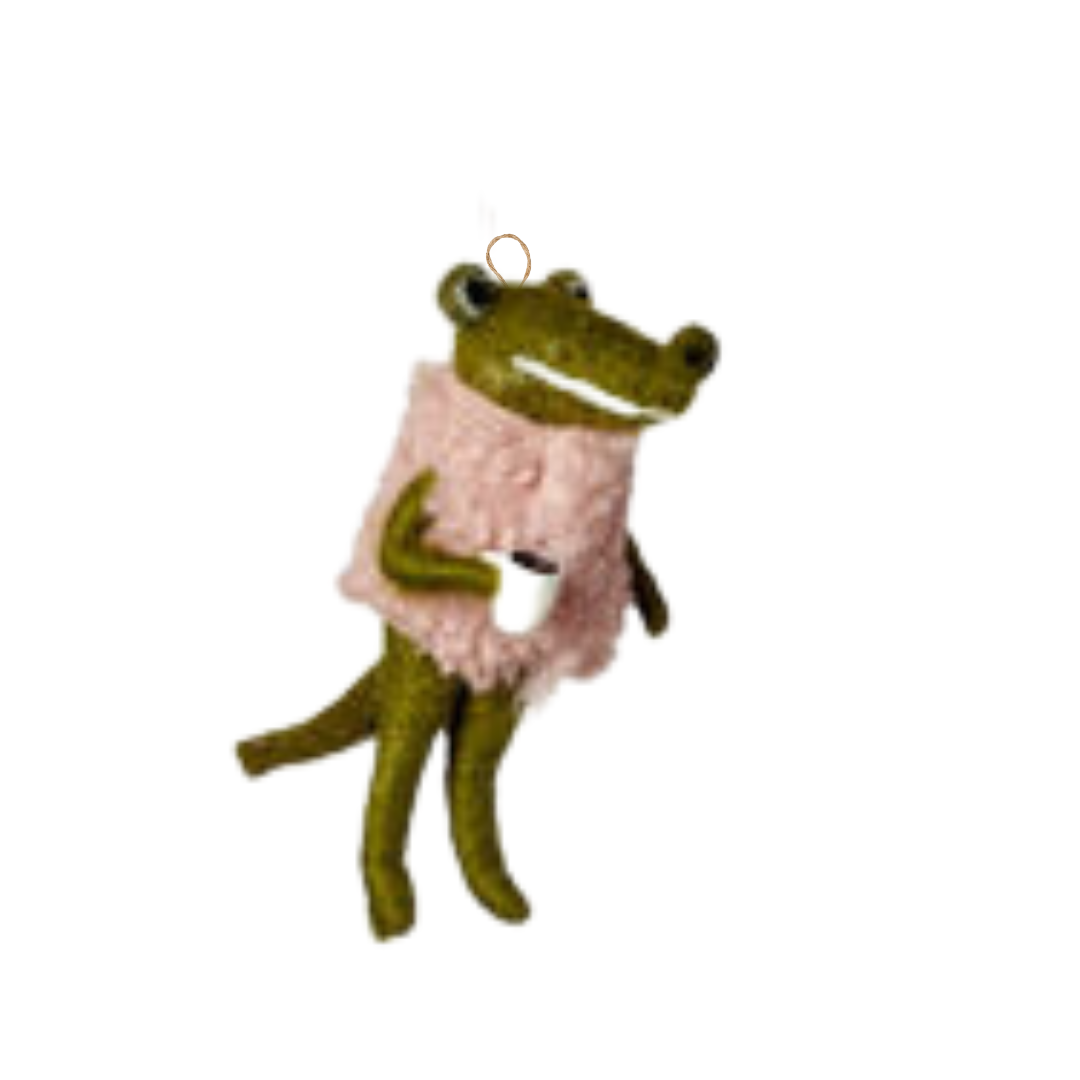 Darling Alligator Felt Ornament