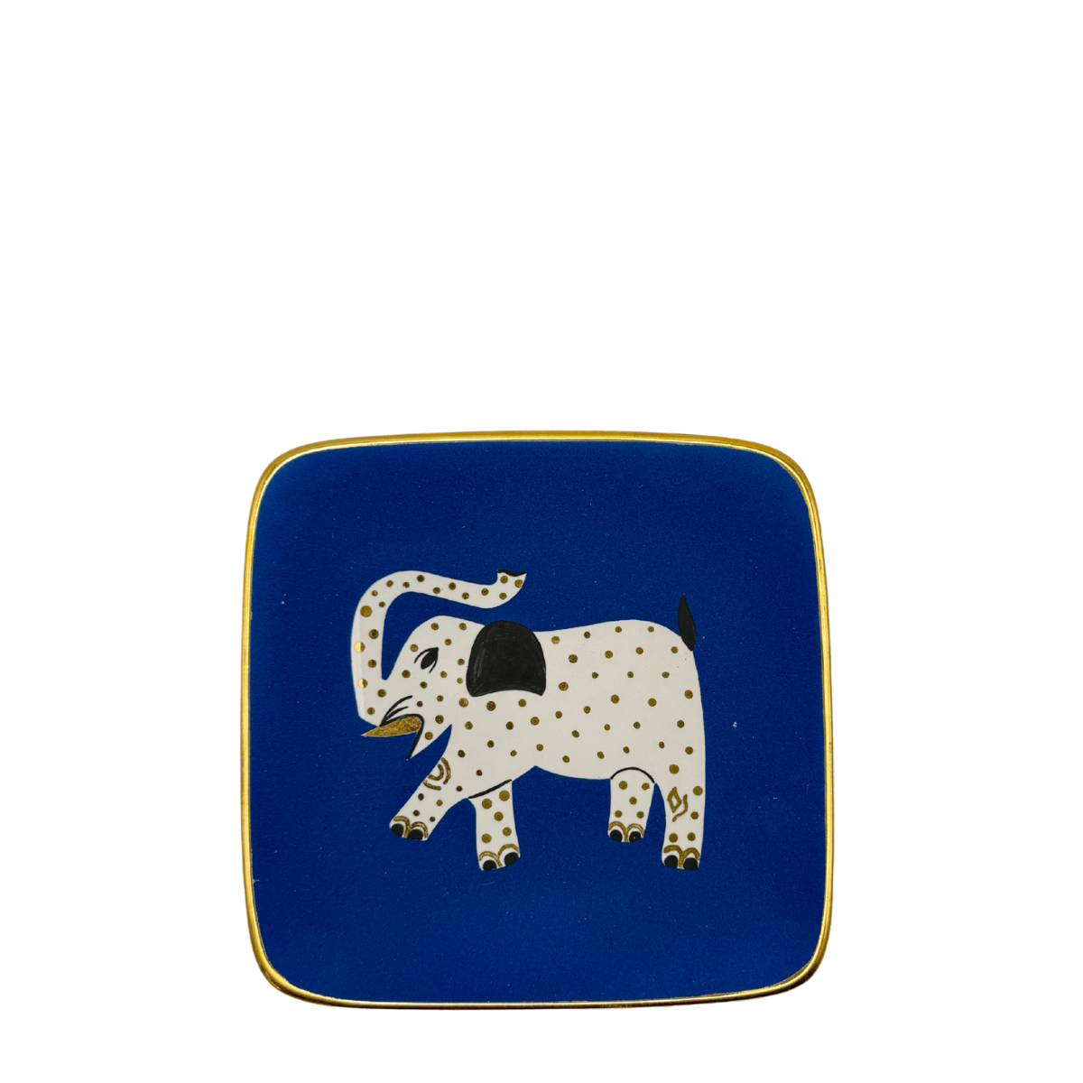 Waylande Gregory Elephant Small Square Tray, Cobalt