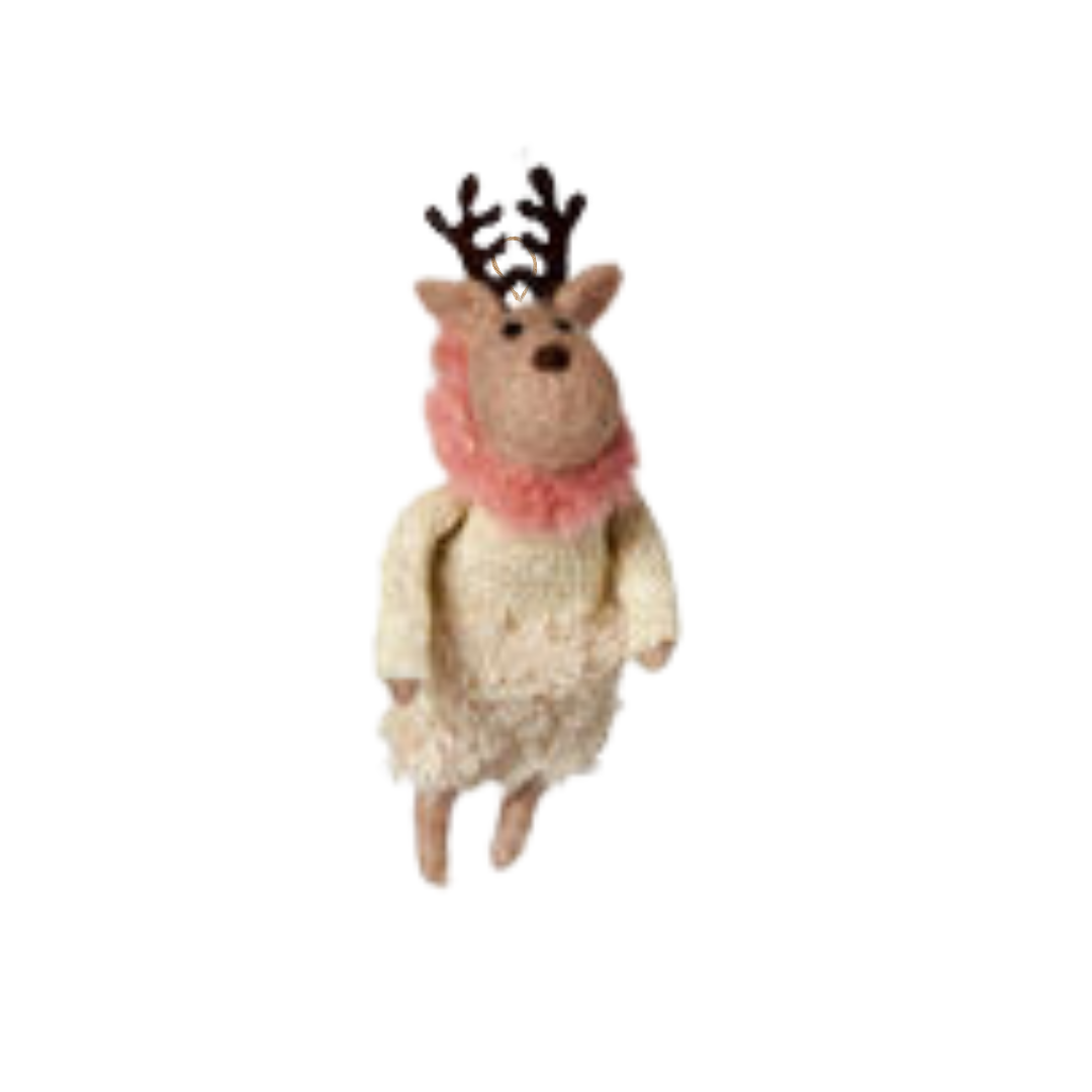 Darling Reindeer Felt Ornament