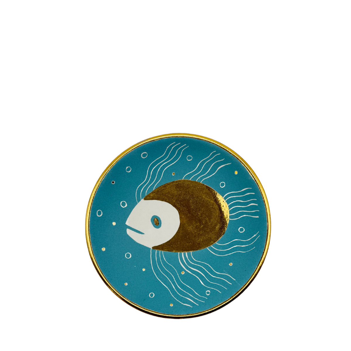 Waylande Gregory Fish Bullet Bowl, Turquoise