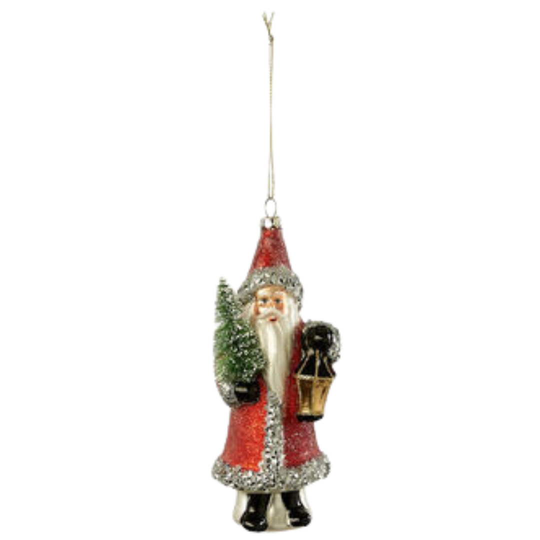 Belsnickle Santa Ornament, Red