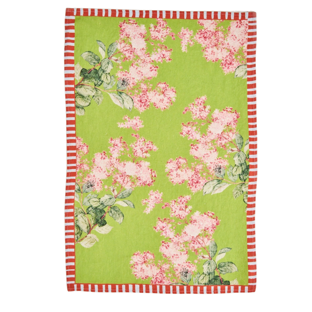 Hydrangea Branch Tea Towel, Green