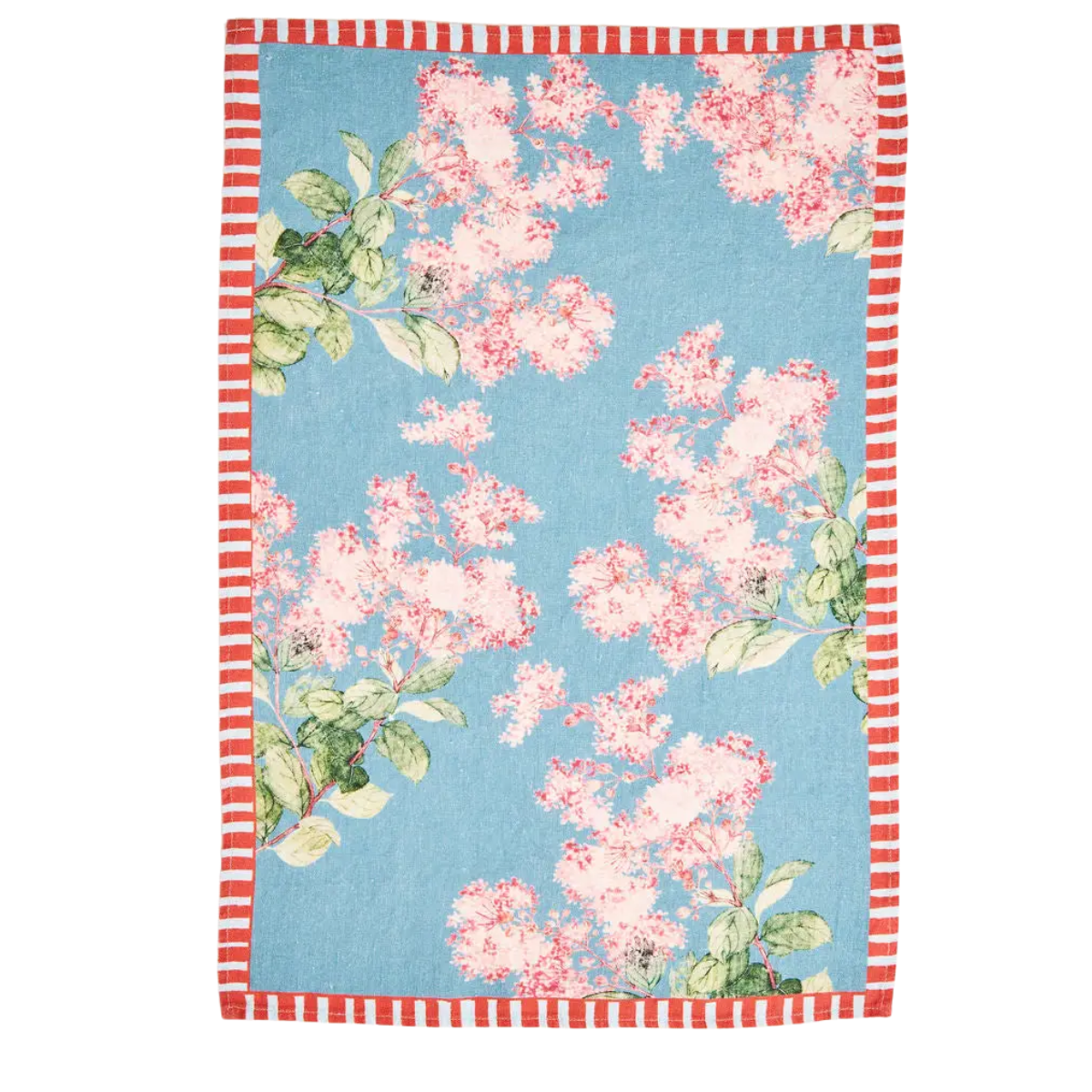 Hydrangea Branch Tea Towel, Blue