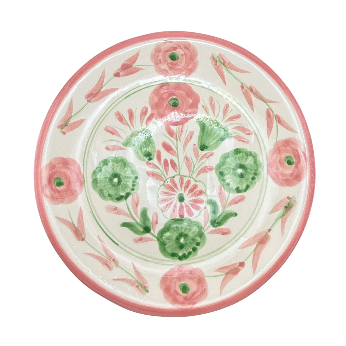 Francesca Dinner Plate, Pink & Green