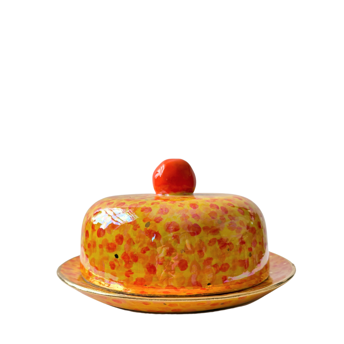 Mary Rose Young Butter Dish, Orange/Pink