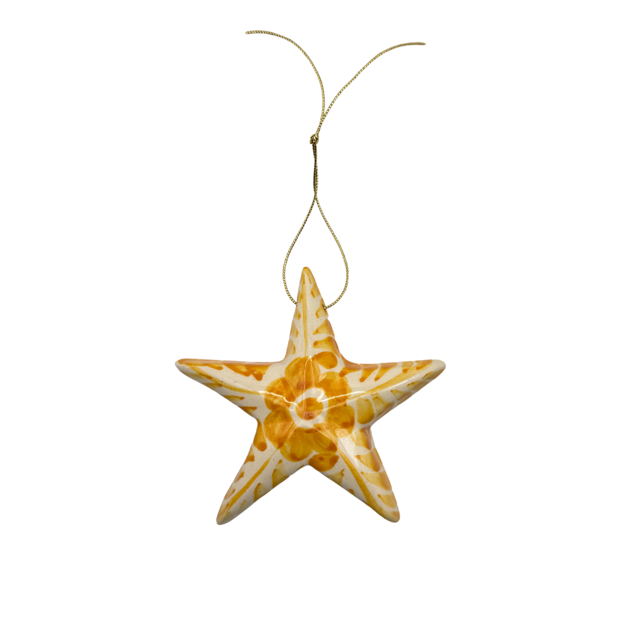 Dos Flores Star Ornament, Marigold