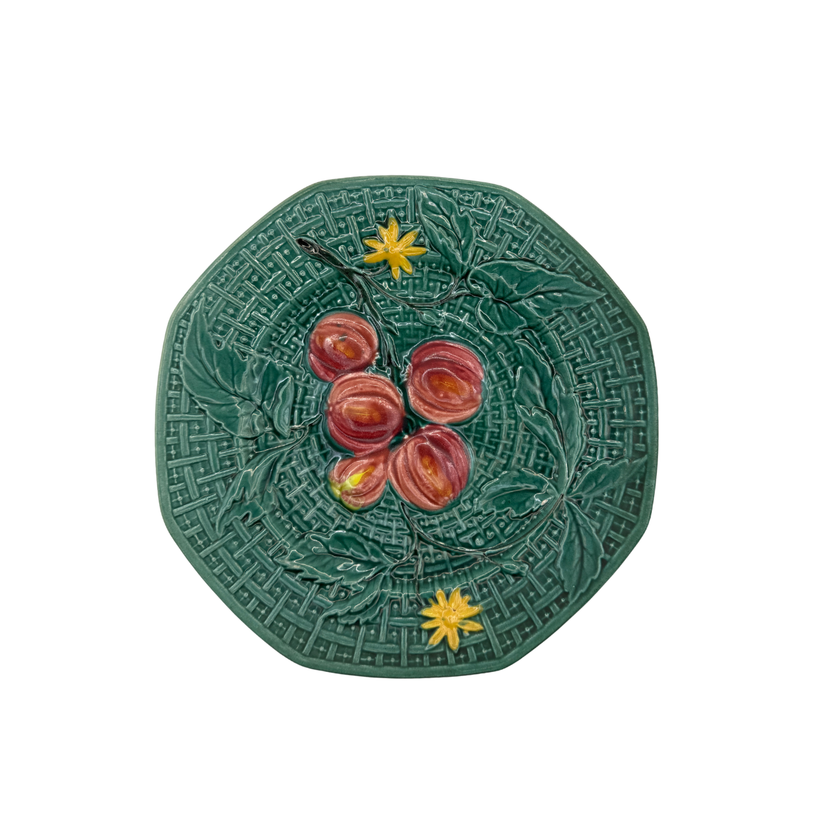 Vintage German Majolica Plate, 8.25"