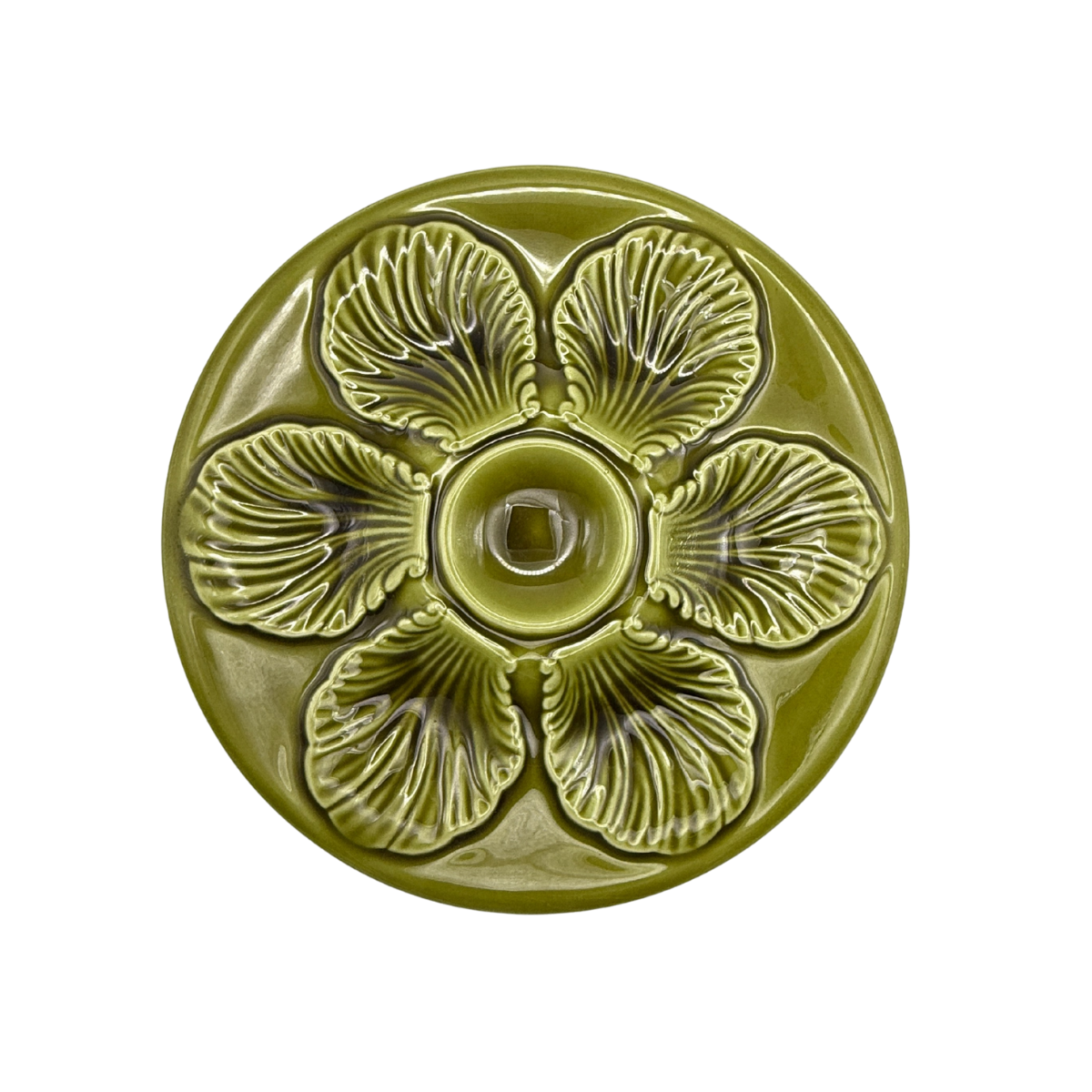 Vintage French Proceram Scallop / Oyster Plate