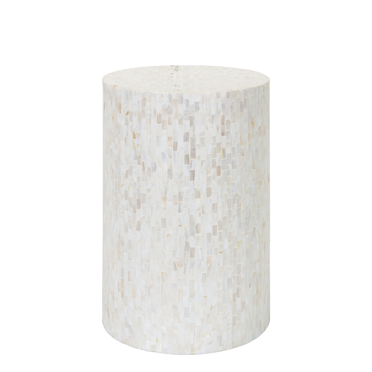 Enid End Table, Ivory/Gray