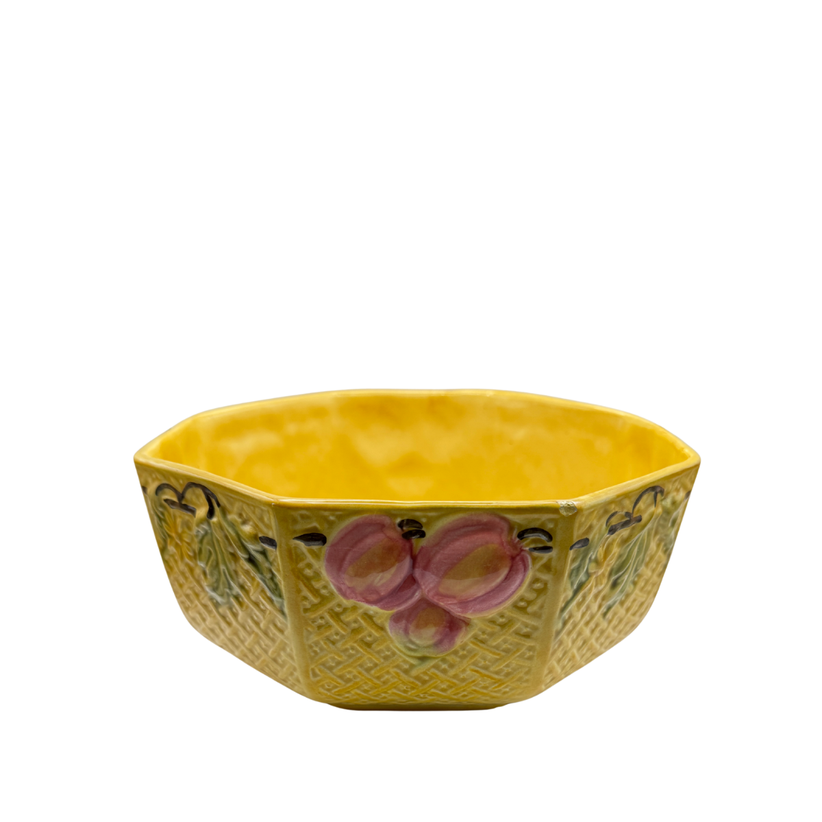 Vintage German Majolica Bowl, Yellow