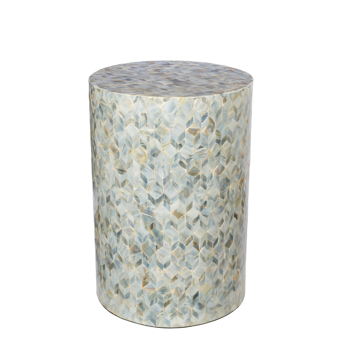 Enid End Table, Gray/Blue