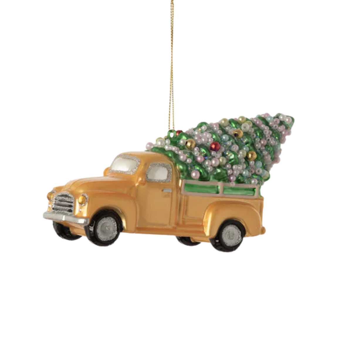 Tree in the Truck Ornament, Yellow Gold