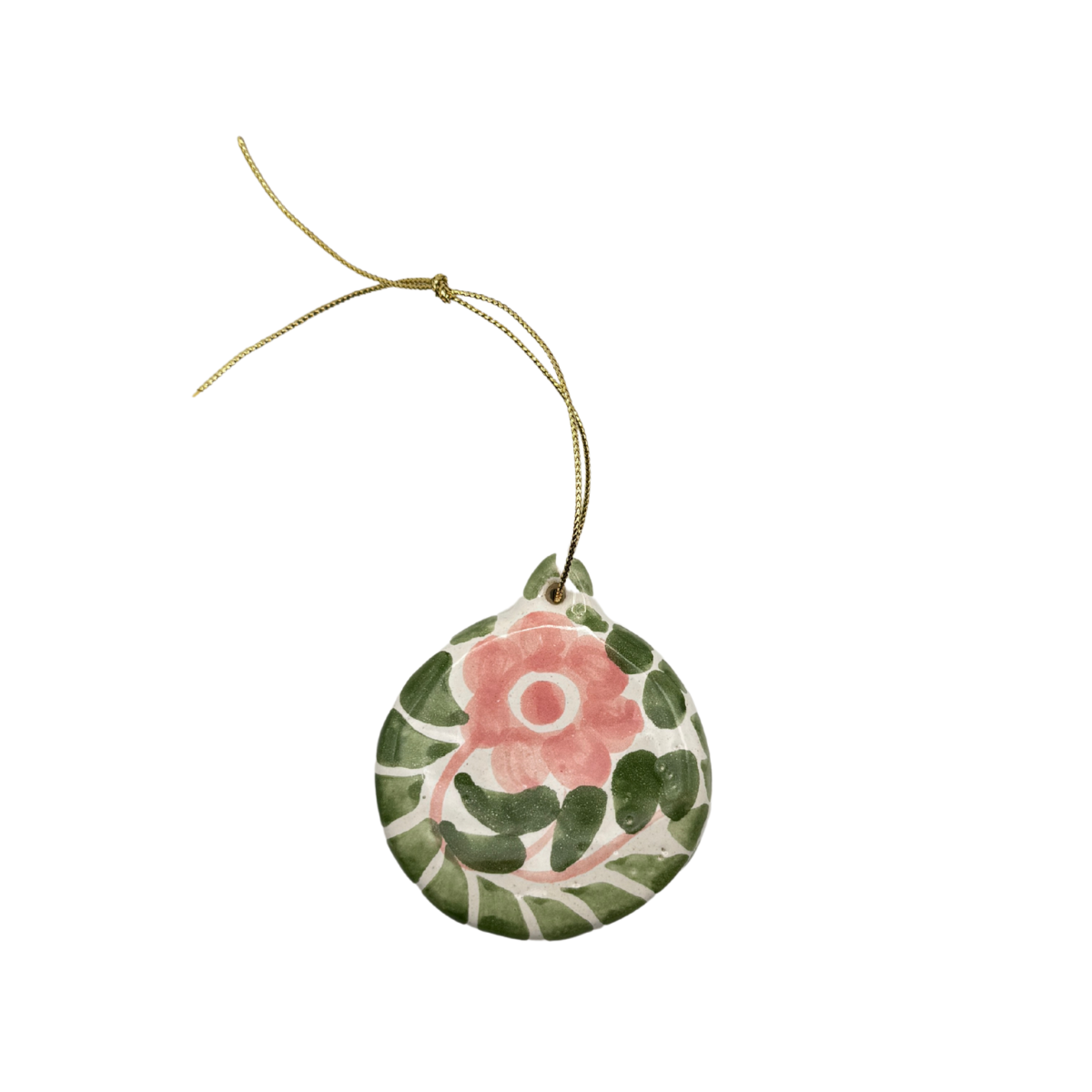 Dos Flores Ornament, Green & Blush