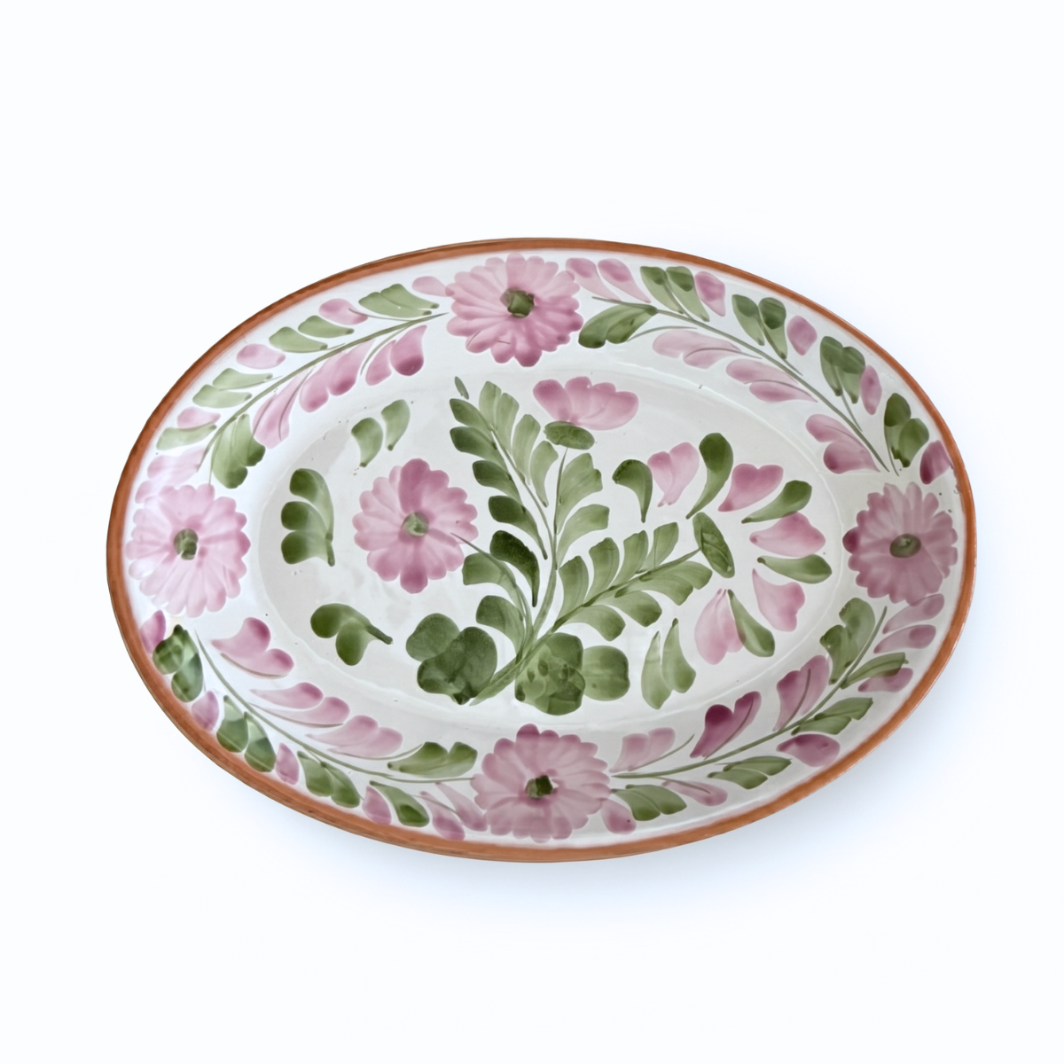 Primavera Small Oval Platter, Lavender & Green