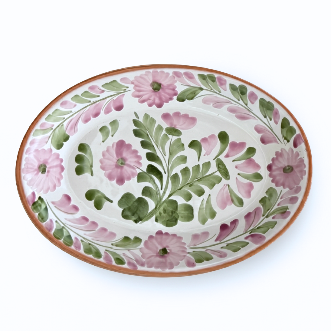 Primavera Large Oval Platter, Lavender & Green
