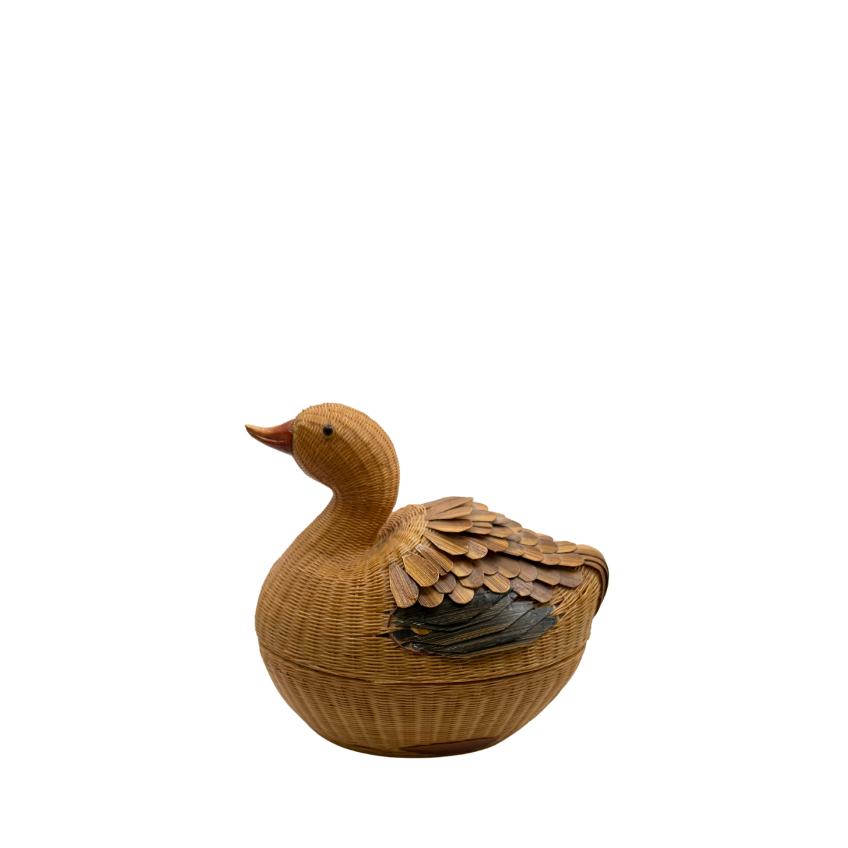 Vintage Woven Lidded Duck Box